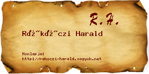 Rákóczi Harald névjegykártya